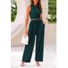 imagePRETTYGARDEN 2 Piece Sets for Women Summer Casual 2026 Spring Sleeveless Tank Ribbed Travel Vacation Lounge Wear OutfitsDark Green