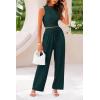 imagePRETTYGARDEN 2 Piece Sets for Women Summer Casual 2026 Spring Sleeveless Tank Ribbed Travel Vacation Lounge Wear OutfitsDark Green