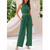 imagePRETTYGARDEN 2 Piece Sets for Women Summer Casual 2026 Spring Sleeveless Tank Ribbed Travel Vacation Lounge Wear OutfitsGreen