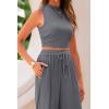 imagePRETTYGARDEN 2 Piece Sets for Women Summer Casual 2026 Spring Sleeveless Tank Ribbed Travel Vacation Lounge Wear OutfitsGrey