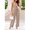 imagePRETTYGARDEN 2 Piece Sets for Women Summer Casual 2026 Spring Sleeveless Tank Ribbed Travel Vacation Lounge Wear OutfitsKhaki