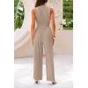 imagePRETTYGARDEN 2 Piece Sets for Women Summer Casual 2026 Spring Sleeveless Tank Ribbed Travel Vacation Lounge Wear OutfitsKhaki