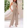 imagePRETTYGARDEN 2 Piece Sets for Women Summer Casual 2026 Spring Sleeveless Tank Ribbed Travel Vacation Lounge Wear OutfitsKhaki