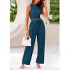 imagePRETTYGARDEN 2 Piece Sets for Women Summer Casual 2026 Spring Sleeveless Tank Ribbed Travel Vacation Lounge Wear OutfitsLake Blue