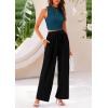 imagePRETTYGARDEN 2 Piece Sets for Women Summer Casual 2026 Spring Sleeveless Tank Ribbed Travel Vacation Lounge Wear OutfitsLake Blue Black