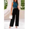 imagePRETTYGARDEN 2 Piece Sets for Women Summer Casual 2026 Spring Sleeveless Tank Ribbed Travel Vacation Lounge Wear OutfitsLake Blue Black