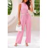 imagePRETTYGARDEN 2 Piece Sets for Women Summer Casual 2026 Spring Sleeveless Tank Ribbed Travel Vacation Lounge Wear OutfitsLight Pink