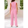 imagePRETTYGARDEN 2 Piece Sets for Women Summer Casual 2026 Spring Sleeveless Tank Ribbed Travel Vacation Lounge Wear OutfitsLight Pink