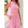 imagePRETTYGARDEN 2 Piece Sets for Women Summer Casual 2026 Spring Sleeveless Tank Ribbed Travel Vacation Lounge Wear OutfitsLight Pink