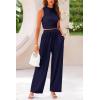 imagePRETTYGARDEN 2 Piece Sets for Women Summer Casual 2026 Spring Sleeveless Tank Ribbed Travel Vacation Lounge Wear OutfitsNavy