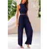 imagePRETTYGARDEN 2 Piece Sets for Women Summer Casual 2026 Spring Sleeveless Tank Ribbed Travel Vacation Lounge Wear OutfitsNavy