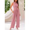 imagePRETTYGARDEN 2 Piece Sets for Women Summer Casual 2026 Spring Sleeveless Tank Ribbed Travel Vacation Lounge Wear OutfitsPink
