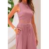 imagePRETTYGARDEN 2 Piece Sets for Women Summer Casual 2026 Spring Sleeveless Tank Ribbed Travel Vacation Lounge Wear OutfitsPink