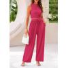 imagePRETTYGARDEN 2 Piece Sets for Women Summer Casual 2026 Spring Sleeveless Tank Ribbed Travel Vacation Lounge Wear OutfitsRose Red
