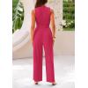 imagePRETTYGARDEN 2 Piece Sets for Women Summer Casual 2026 Spring Sleeveless Tank Ribbed Travel Vacation Lounge Wear OutfitsRose Red