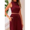 imagePRETTYGARDEN 2 Piece Sets for Women Summer Casual 2026 Spring Sleeveless Tank Ribbed Travel Vacation Lounge Wear OutfitsWine Red
