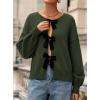 imagePRETTYGARDEN Cardigan Sweaters for Women Fall Fashion 2026 Bow Tie Front Long Sleeve Knit Sweater Tops Cute Winter ClothesArmy Green