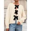 imagePRETTYGARDEN Cardigan Sweaters for Women Fall Fashion 2026 Bow Tie Front Long Sleeve Knit Sweater Tops Cute Winter ClothesBeige