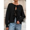 imagePRETTYGARDEN Cardigan Sweaters for Women Fall Fashion 2026 Bow Tie Front Long Sleeve Knit Sweater Tops Cute Winter ClothesBlack