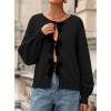 imagePRETTYGARDEN Cardigan Sweaters for Women Fall Fashion 2026 Bow Tie Front Long Sleeve Knit Sweater Tops Cute Winter ClothesBlack