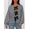 imagePRETTYGARDEN Cardigan Sweaters for Women Fall Fashion 2026 Bow Tie Front Long Sleeve Knit Sweater Tops Cute Winter ClothesGrey