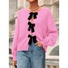 imagePRETTYGARDEN Cardigan Sweaters for Women Fall Fashion 2026 Bow Tie Front Long Sleeve Knit Sweater Tops Cute Winter ClothesPink