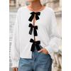 imagePRETTYGARDEN Cardigan Sweaters for Women Fall Fashion 2026 Bow Tie Front Long Sleeve Knit Sweater Tops Cute Winter ClothesWhite