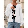 imagePRETTYGARDEN Cardigan Sweaters for Women Fall Fashion 2026 Bow Tie Front Long Sleeve Knit Sweater Tops Cute Winter ClothesWhite