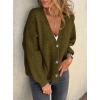 imagePRETTYGARDEN Cardigan Sweaters for Women Trendy Fall 2026 Long Sleeve Button Down Oversized Chunky Knit Sweater OuterwearArmy Green