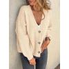 imagePRETTYGARDEN Cardigan Sweaters for Women Trendy Fall 2026 Long Sleeve Button Down Oversized Chunky Knit Sweater OuterwearBeige