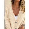 imagePRETTYGARDEN Cardigan Sweaters for Women Trendy Fall 2026 Long Sleeve Button Down Oversized Chunky Knit Sweater OuterwearBeige