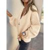 imagePRETTYGARDEN Cardigan Sweaters for Women Trendy Fall 2026 Long Sleeve Button Down Oversized Chunky Knit Sweater OuterwearBeige