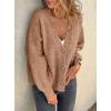 imagePRETTYGARDEN Cardigan Sweaters for Women Trendy Fall 2026 Long Sleeve Button Down Oversized Chunky Knit Sweater OuterwearCamel