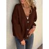 imagePRETTYGARDEN Cardigan Sweaters for Women Trendy Fall 2026 Long Sleeve Button Down Oversized Chunky Knit Sweater OuterwearCaramel