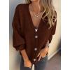 imagePRETTYGARDEN Cardigan Sweaters for Women Trendy Fall 2026 Long Sleeve Button Down Oversized Chunky Knit Sweater OuterwearCaramel