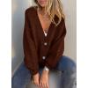 imagePRETTYGARDEN Cardigan Sweaters for Women Trendy Fall 2026 Long Sleeve Button Down Oversized Chunky Knit Sweater OuterwearCaramel