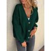 imagePRETTYGARDEN Cardigan Sweaters for Women Trendy Fall 2026 Long Sleeve Button Down Oversized Chunky Knit Sweater OuterwearDark Green