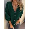 imagePRETTYGARDEN Cardigan Sweaters for Women Trendy Fall 2026 Long Sleeve Button Down Oversized Chunky Knit Sweater OuterwearDark Green