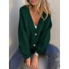 imagePRETTYGARDEN Cardigan Sweaters for Women Trendy Fall 2026 Long Sleeve Button Down Oversized Chunky Knit Sweater OuterwearDark Green