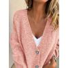 imagePRETTYGARDEN Cardigan Sweaters for Women Trendy Fall 2026 Long Sleeve Button Down Oversized Chunky Knit Sweater OuterwearPink