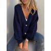 imagePRETTYGARDEN Cardigan Sweaters for Women Trendy Fall 2026 Long Sleeve Button Down Oversized Chunky Knit Sweater OuterwearRoyal Blue