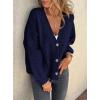 imagePRETTYGARDEN Cardigan Sweaters for Women Trendy Fall 2026 Long Sleeve Button Down Oversized Chunky Knit Sweater OuterwearRoyal Blue