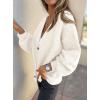 imagePRETTYGARDEN Cardigan Sweaters for Women Trendy Fall 2026 Long Sleeve Button Down Oversized Chunky Knit Sweater OuterwearWhite