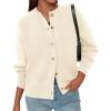 imagePRETTYGARDEN Cardigan for Women 2026 Fall Fashion Long Sleeve Trendy Button Down Work Office Sweaters Cute Winter JacketBeige