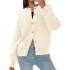 imagePRETTYGARDEN Cardigan for Women 2026 Fall Fashion Long Sleeve Trendy Button Down Work Office Sweaters Cute Winter JacketBeige