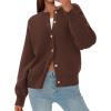 imagePRETTYGARDEN Cardigan for Women 2026 Fall Fashion Long Sleeve Trendy Button Down Work Office Sweaters Cute Winter JacketBrown