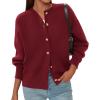imagePRETTYGARDEN Cardigan for Women 2026 Fall Fashion Long Sleeve Trendy Button Down Work Office Sweaters Cute Winter JacketBurgundy
