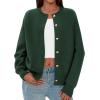 imagePRETTYGARDEN Cardigan for Women 2026 Fall Fashion Long Sleeve Trendy Button Down Work Office Sweaters Cute Winter JacketDark Green
