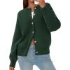imagePRETTYGARDEN Cardigan for Women 2026 Fall Fashion Long Sleeve Trendy Button Down Work Office Sweaters Cute Winter JacketDark Green