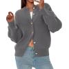 imagePRETTYGARDEN Cardigan for Women 2026 Fall Fashion Long Sleeve Trendy Button Down Work Office Sweaters Cute Winter JacketGrey